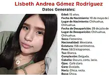 Desaparece menor de 15 años en Chihuahua; fue vista por última vez el 29 de julio