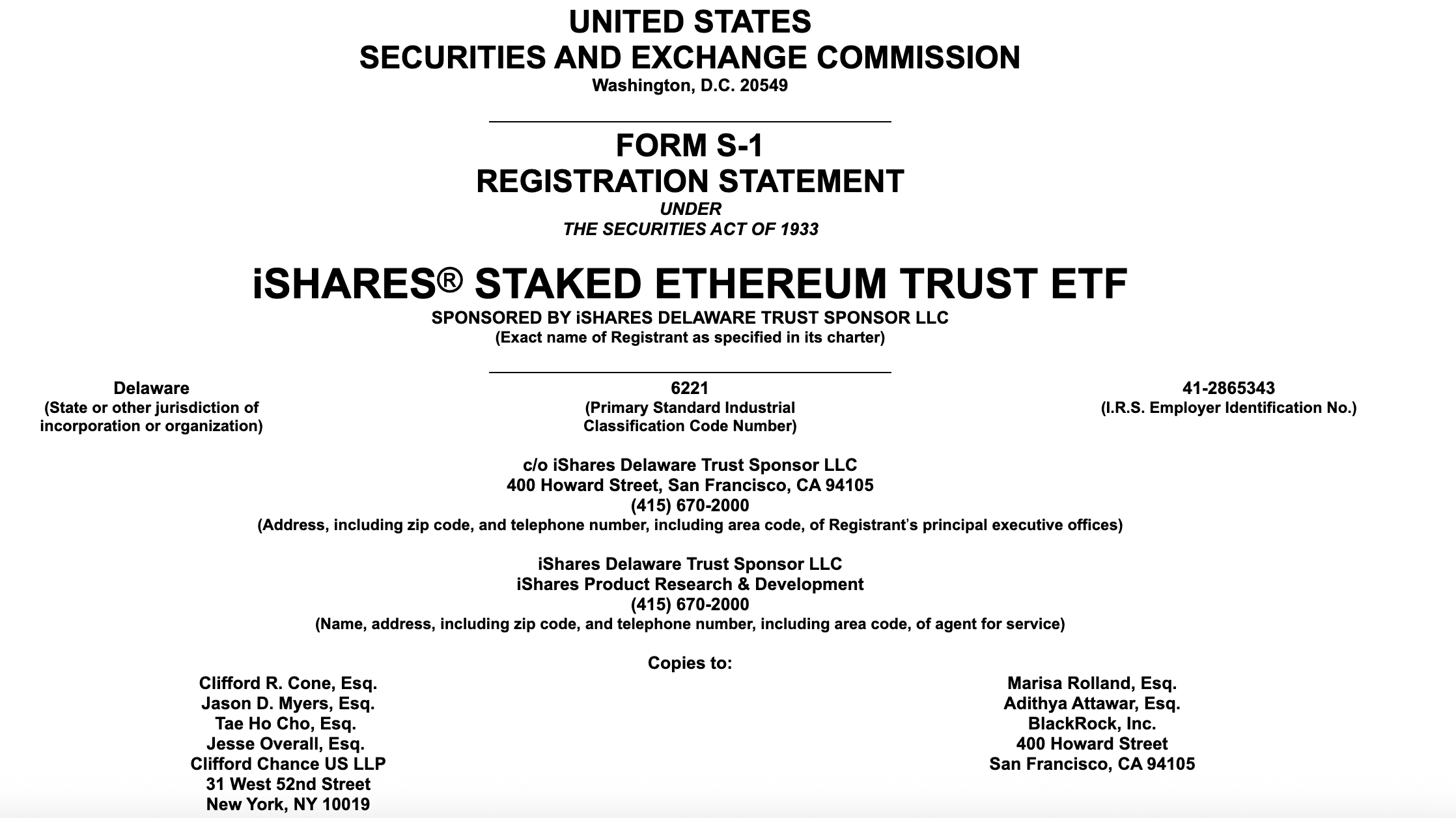 Investments, SEC, Asset Management, BlackRock, ETF